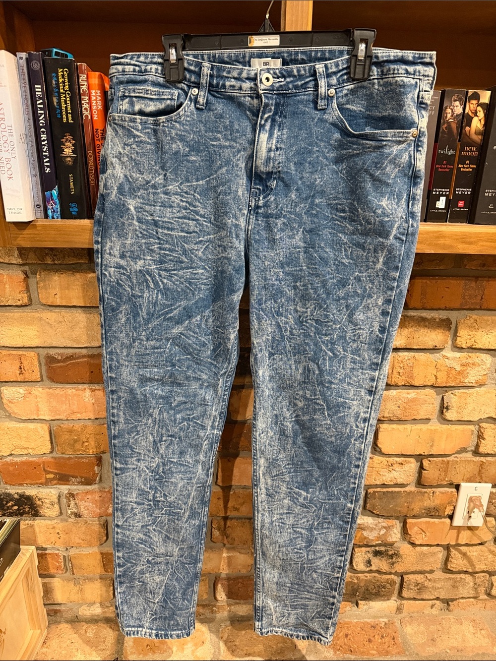 bp Men's Acid Wash Blue Skinny Jeans